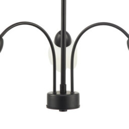 Happy Homewares Contemporary Ceiling Lamp Fitting In Matte Black With Opal Petal Glass Shades - thumbnail 5