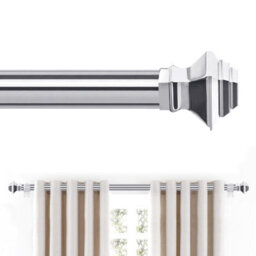 "Ameha Lamp Metal Curtain Pole 28 mm Stylish & Durable Chrome Extendable Curtains Rods (120-210 Cm 48"" - 84"" )" - thumbnail 8