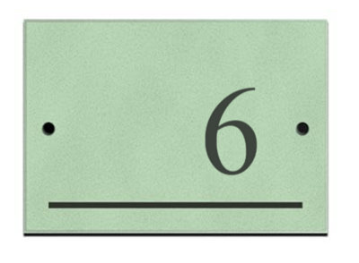 Reversed Slate Number 6 Chartwell Green 14 X 9Cm - image 1