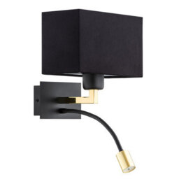 Luminosa Lighting Luminosa Bill Reading Wall Light Black, Black Matt, Brass Elements 3000K - thumbnail 2