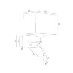 Luminosa Lighting Luminosa Bill Reading Wall Light Black, Black Matt, Brass Elements 3000K - thumbnail 3