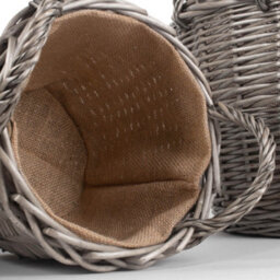 Red Hamper W051-054 Wicker Set Of 4 Antique Wash Finish Lined Log Baskets - thumbnail 4