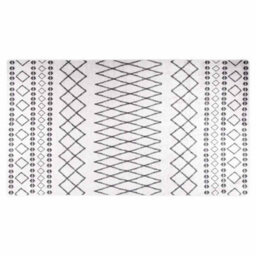 Berkfield Durable Rug Washable 190X300 Cm Black And White Anti Slip - thumbnail 2