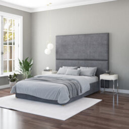 Aspire 90Cm X 210Cm Large Upholstered Headboard Wall Panel, Plush Velvet Steel - thumbnail 3