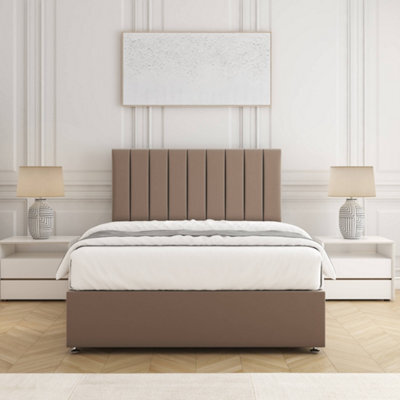 Bsspoke Aria Divan Bed Set Mink Plush Velvet With 24Inch Headboard & Mattress No Drawers In Single Double King 4Ft 6Ft - image 1