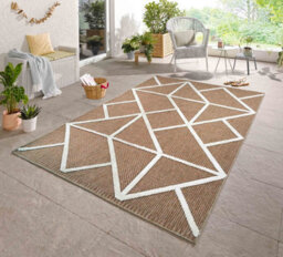 Harper Prism Pattern Water Resistant Indoor Area Rugs Cream 160X230 Cm - thumbnail 1