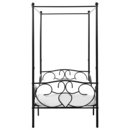 Beliani Four Poster Bed Metal Sormery 90 X 200 Cm (Eu Single) Black - thumbnail 5