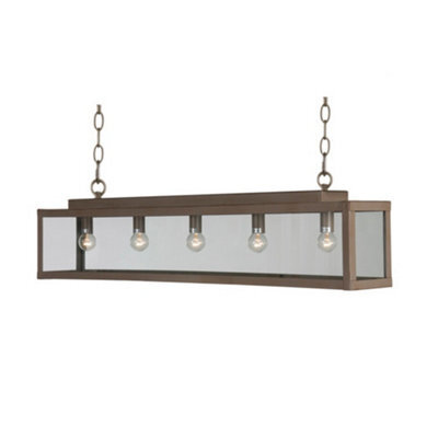 Luminosa Lighting Luminosa Zenia 5 Light Straight Bar Pendant Ceiling Light Pale Taupe