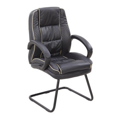 RB UK Nautilus Designs Office Chair Leather Faced Boardroom Chair For Home Office - Cream