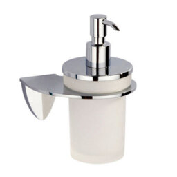 Plum&clay Melody Wall Mounted Bathroom Soap Dispenser Chrome & Glass Bottle