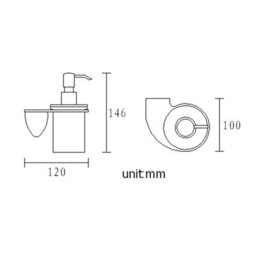 Plum&clay Melody Wall Mounted Bathroom Soap Dispenser Chrome & Glass Bottle - thumbnail 2