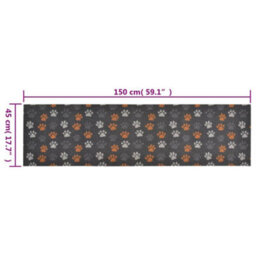 Vidaxl Kitchen Rug Washable Paws 45X150 Cm Velvet - thumbnail 7