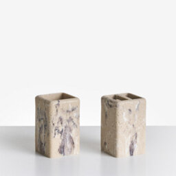 Beliani 5-Piece Bathroom Accessories Set Vilcanota Beige Marble - thumbnail 5