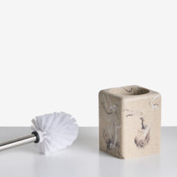 Beliani 5-Piece Bathroom Accessories Set Vilcanota Beige Marble - thumbnail 6