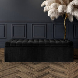 Safar 150Cm Wide Ottoman Storage Box - Black Naples Ottoman Box With Storage - thumbnail 1
