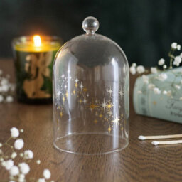 Stardust Glass Candle Cloche Gold Star Decorative Candle Dome - thumbnail 1