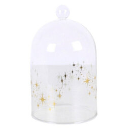 Stardust Glass Candle Cloche Gold Star Decorative Candle Dome - thumbnail 3