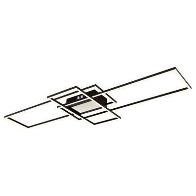 Luminosa Lighting Luminosa Saunders 111X42Cm Integrated Led Semi Flush Ceiling Light Matt Black Led Dimmable 2700-6500K Remote Control Timer - image 1