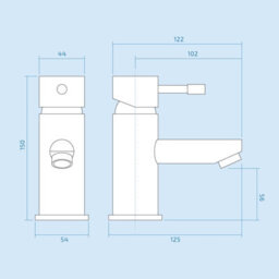 Nes Home 400mm Cloakroom Wall Hung Basin Vanity Unit, Mini Mono Mixer Tap & Waste White - thumbnail 5
