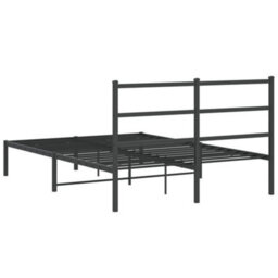 Berkfield Metal Bed Frame Without Mattress With Headboard Black 140X200Cm - thumbnail 7