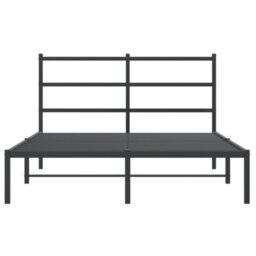 Berkfield Metal Bed Frame Without Mattress With Headboard Black 140X200Cm - thumbnail 5