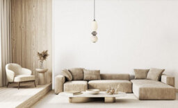 Luminosa Lighting Luminosa Balos Slim Pendant Ceiling Light Matt Black With Opal, Brown, Ceramic Shades 3000K Warm White - thumbnail 2