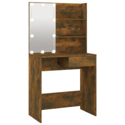 Walplus Dressing Table With Led Brown Oak 74.5X40X141 Cm - thumbnail 2