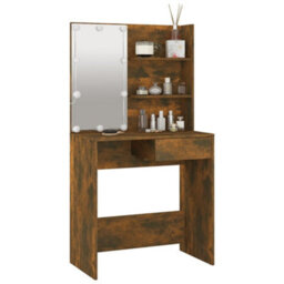 Walplus Dressing Table With Led Brown Oak 74.5X40X141 Cm - thumbnail 9