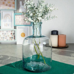Urbn-Living Urbnliving 25Cm Height Bottle Glass Heavy Rounded Design Flowers Arrangements Vase - thumbnail 2