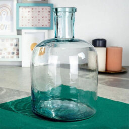 Urbn-Living Urbnliving 25Cm Height Bottle Glass Heavy Rounded Design Flowers Arrangements Vase - thumbnail 3