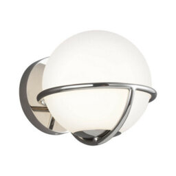 Elegant Wall Light Sconce With Polished Nickel Finish And Led Bulb - thumbnail 1