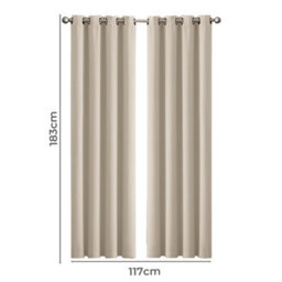 Marlow Blackout Curtains Window Curtain Draperies Pair Eyelet Bedroom Decor - thumbnail 2
