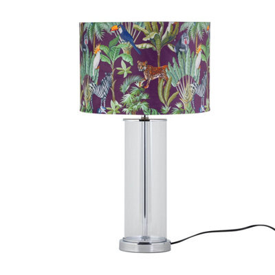 First Choice Lighting Aura - Chrome Table Lamp With Safari Velvet Shade - image 1