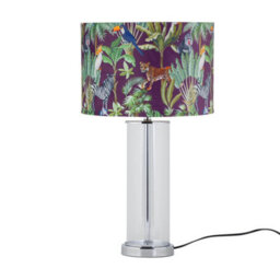 First Choice Lighting Aura - Chrome Table Lamp With Safari Velvet Shade - thumbnail 1