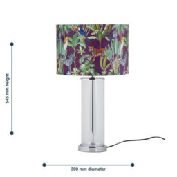 First Choice Lighting Aura - Chrome Table Lamp With Safari Velvet Shade - thumbnail 9