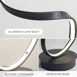 Living And Home Black Contemporary Led Spiral Floor Lamp Floor Light In White Light Height 131Cm - thumbnail 3
