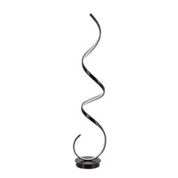 Living And Home Black Contemporary Led Spiral Floor Lamp Floor Light In White Light Height 131Cm - thumbnail 4
