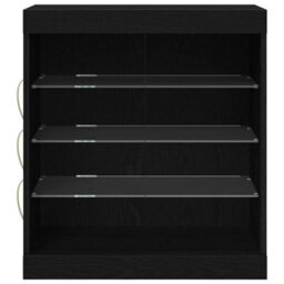 Berkfield Sideboard With Led Lights Black Oak 60,5X37X67 Cm - thumbnail 5
