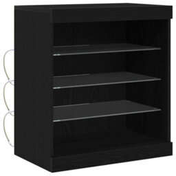 Berkfield Sideboard With Led Lights Black Oak 60,5X37X67 Cm - thumbnail 2