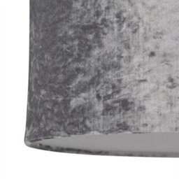 First Choice Lighting Antique Brass Stick Table Lamp With Grey Crushed Velvet Shade - thumbnail 3