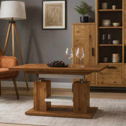 Iso Extendable Table 110 To 170 Cm X 65 Cm Stirling Oak White Shelf Silver Crossbar - thumbnail 1