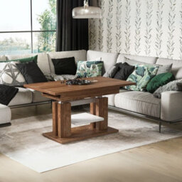 Iso Extendable Table 110 To 170 Cm X 65 Cm Stirling Oak White Shelf Silver Crossbar - thumbnail 2