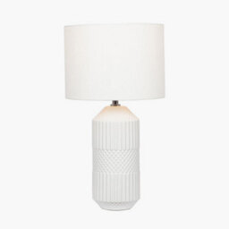 Pacific Lifestyle White Geo Textured Tall Ceramic Table Lamp - thumbnail 3