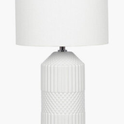 Pacific Lifestyle White Geo Textured Tall Ceramic Table Lamp - thumbnail 5