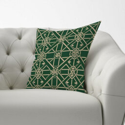 Warren Reed Designer Green Lattice Design Cushions 33Cm X 48Cm - thumbnail 2