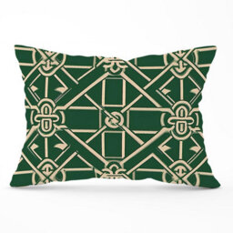 Warren Reed Designer Green Lattice Design Cushions 33Cm X 48Cm - thumbnail 1