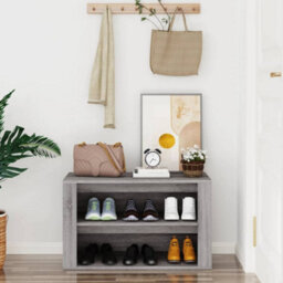 Berkfield Shoe Rack Grey Sonoma 75X35X45 Cm Engineered Wood - thumbnail 3