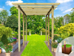Edecks Village Walkway Wooden Garden Pergola (W 2400mm X D 4800mm) With Bolt Down Anchors (2.7M) - thumbnail 5