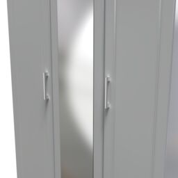 Sevilla Ready Assembled Traditional Matt Dusk Grey & Oak Large Triple Wardrobe With 1 Mirror Door (H)1825mm (W)1110mm (D)530mm - thumbnail 5