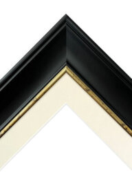 Frames By Post Scandi Black With Crackle Gold Frame With Ivory Mount For Image Size A4 - thumbnail 3